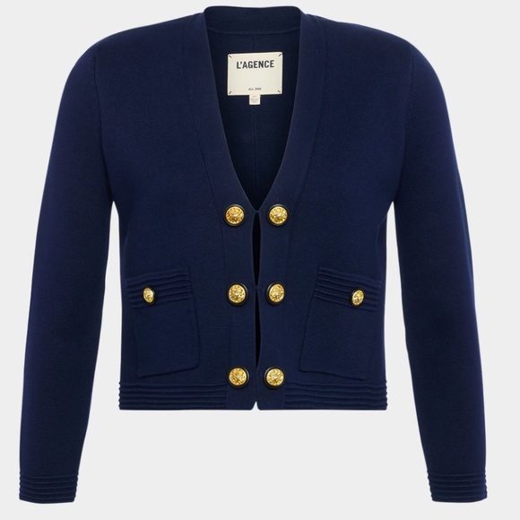 L'Agence Catie Knit V-Neck Blazer size XS - Picture 3 of 4